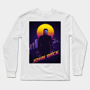 retro 80s john wick Long Sleeve T-Shirt